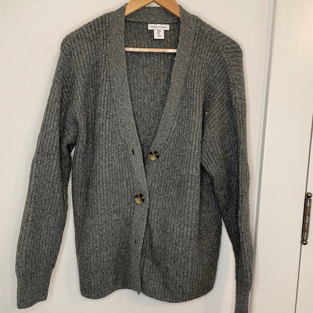 Gray Cardigan Sweater